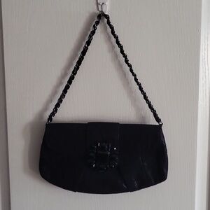 Express Black Envelope Bag w/ Chain